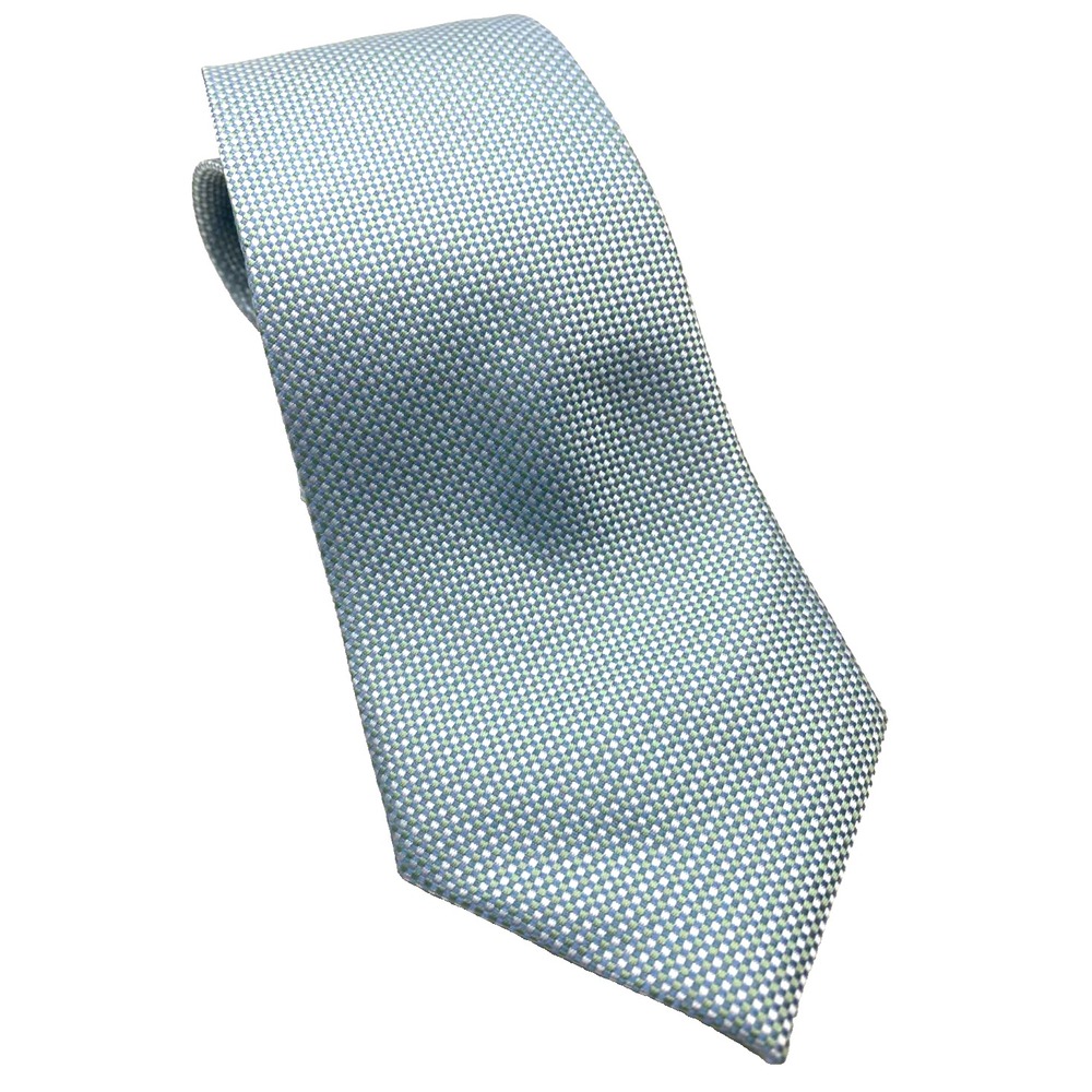REPUBLIC Men's polyester necktie USA Designer blue basketweave skinny LONG NEW